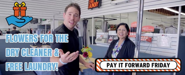 Pay it Forward Friday #11 - Flowers for the Dry Cleaner & Free Laundry (blog image)